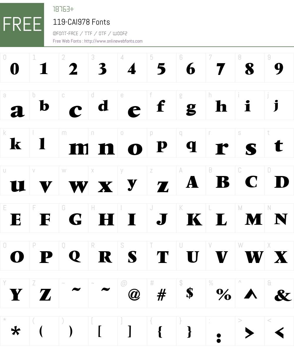119-CAI978 Font Screenshots