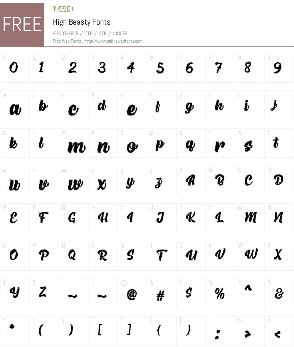 High Beasty Font Screenshots