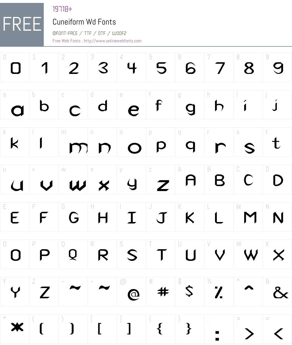 Cuneiform Wd Font Screenshots