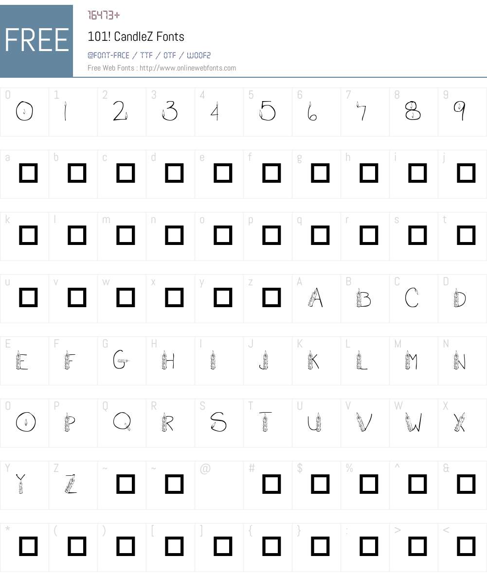 101! CandleZ Font Screenshots