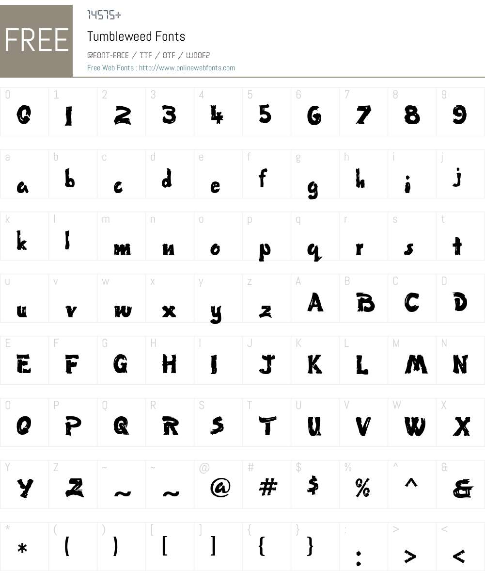 Tumbleweed Font Screenshots