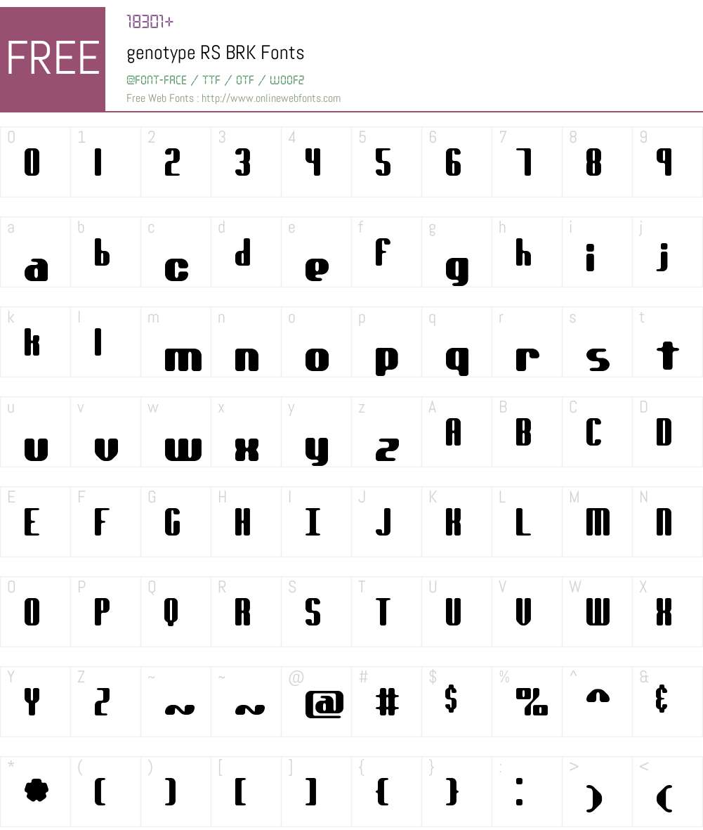 genotype RS BRK Font Screenshots