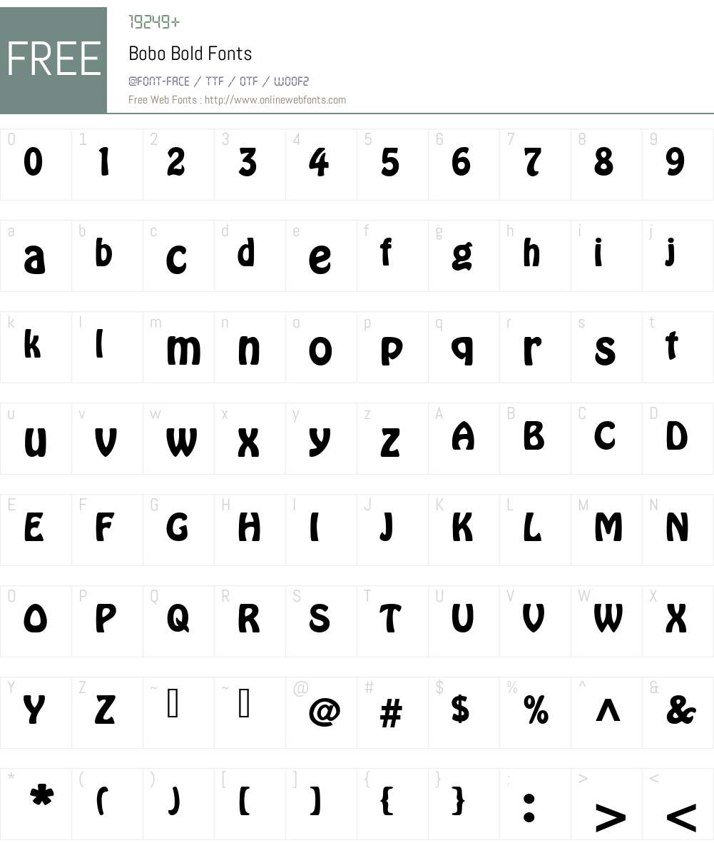 Bobo Font Screenshots