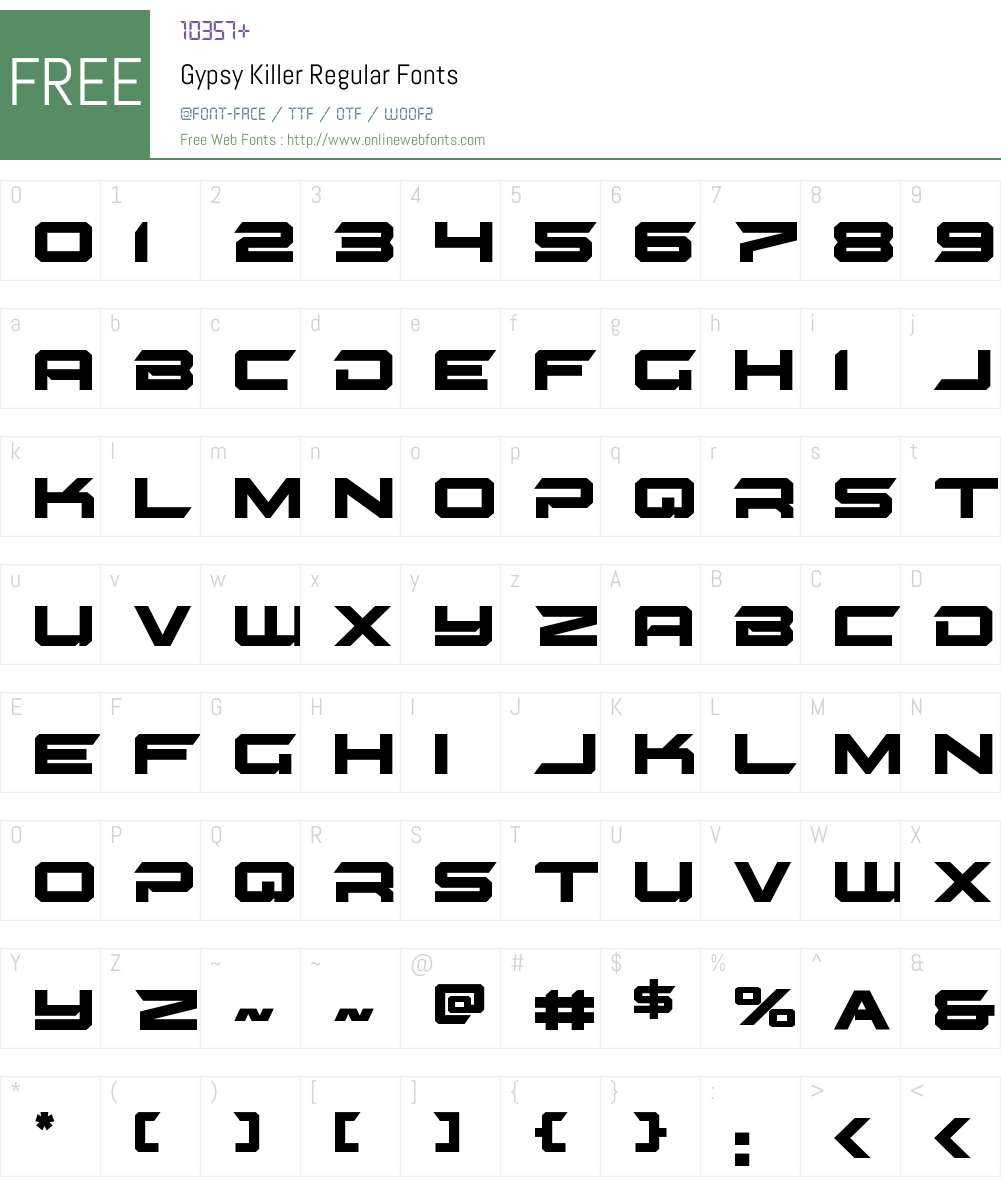 Gypsy Killer Font Screenshots