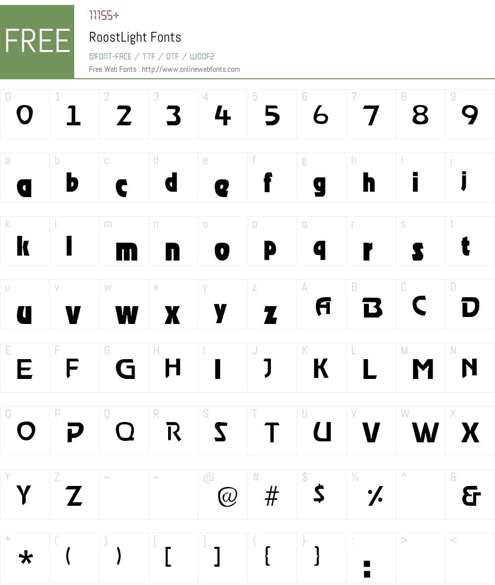 RoostLight Font Screenshots