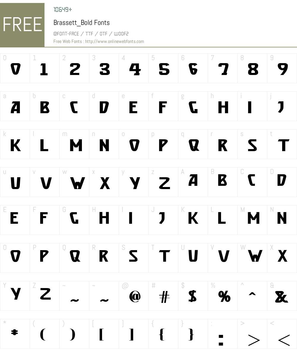 Brassett_Bold Font Screenshots