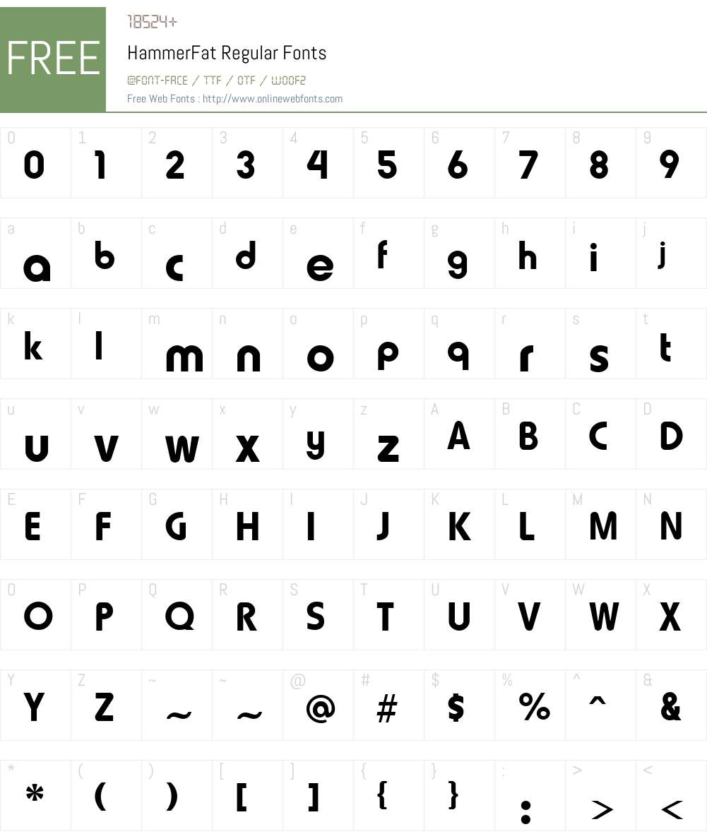 HammerFat Font Screenshots