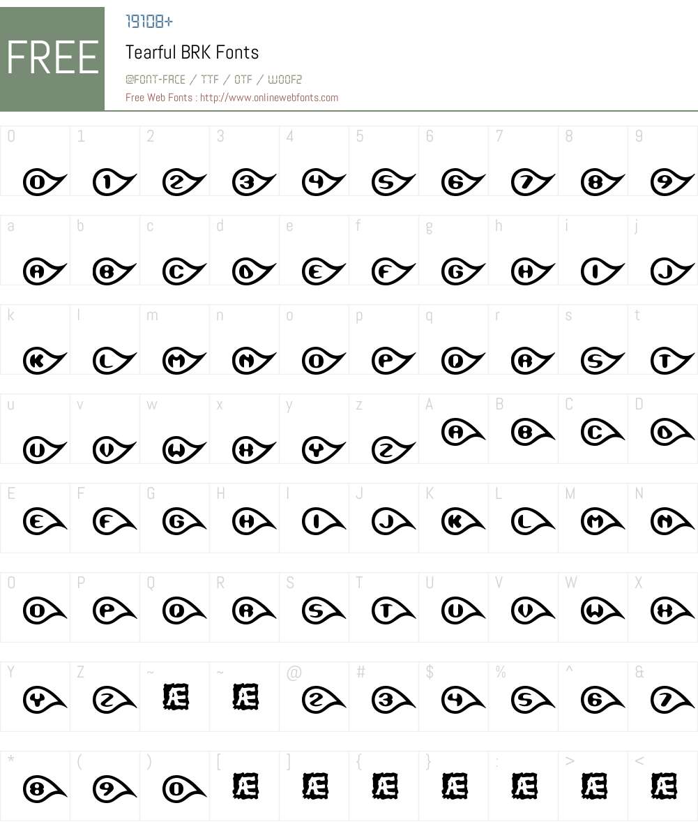 Tearful BRK Font Screenshots