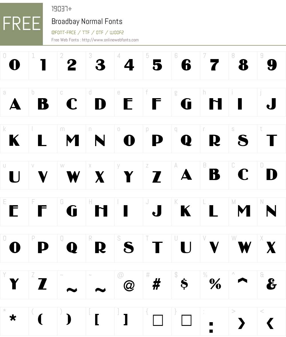 Broadbay Font Screenshots