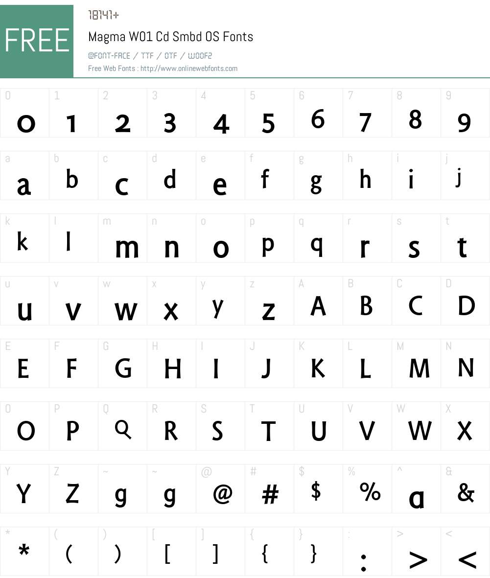 MagmaW01-CdSmbdOS Font Screenshots