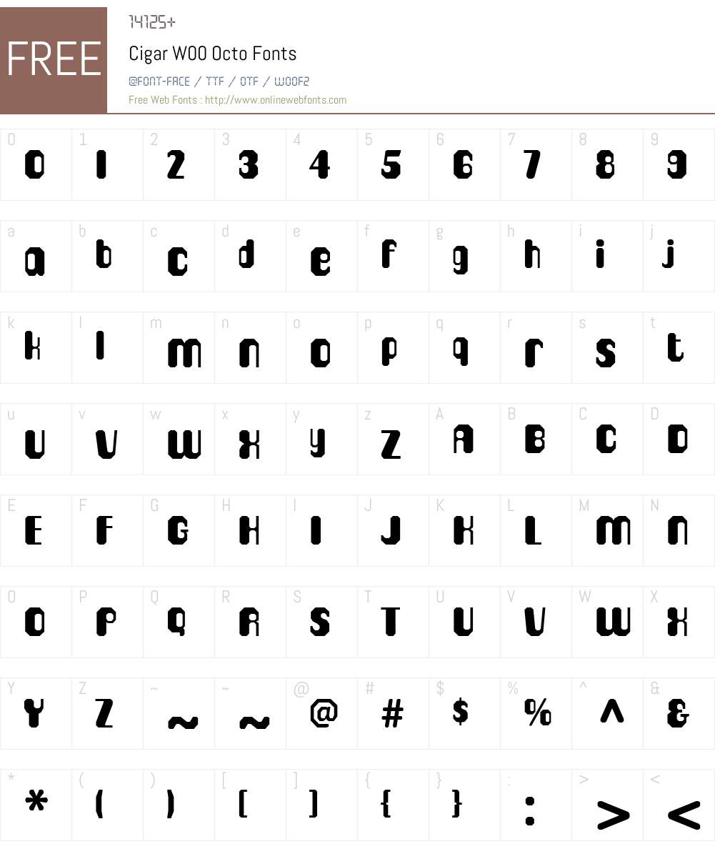 CigarW00-Octo Font Screenshots