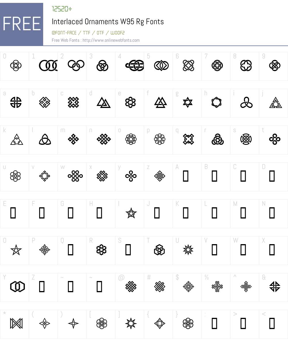 Interlaced Ornaments Font Screenshots