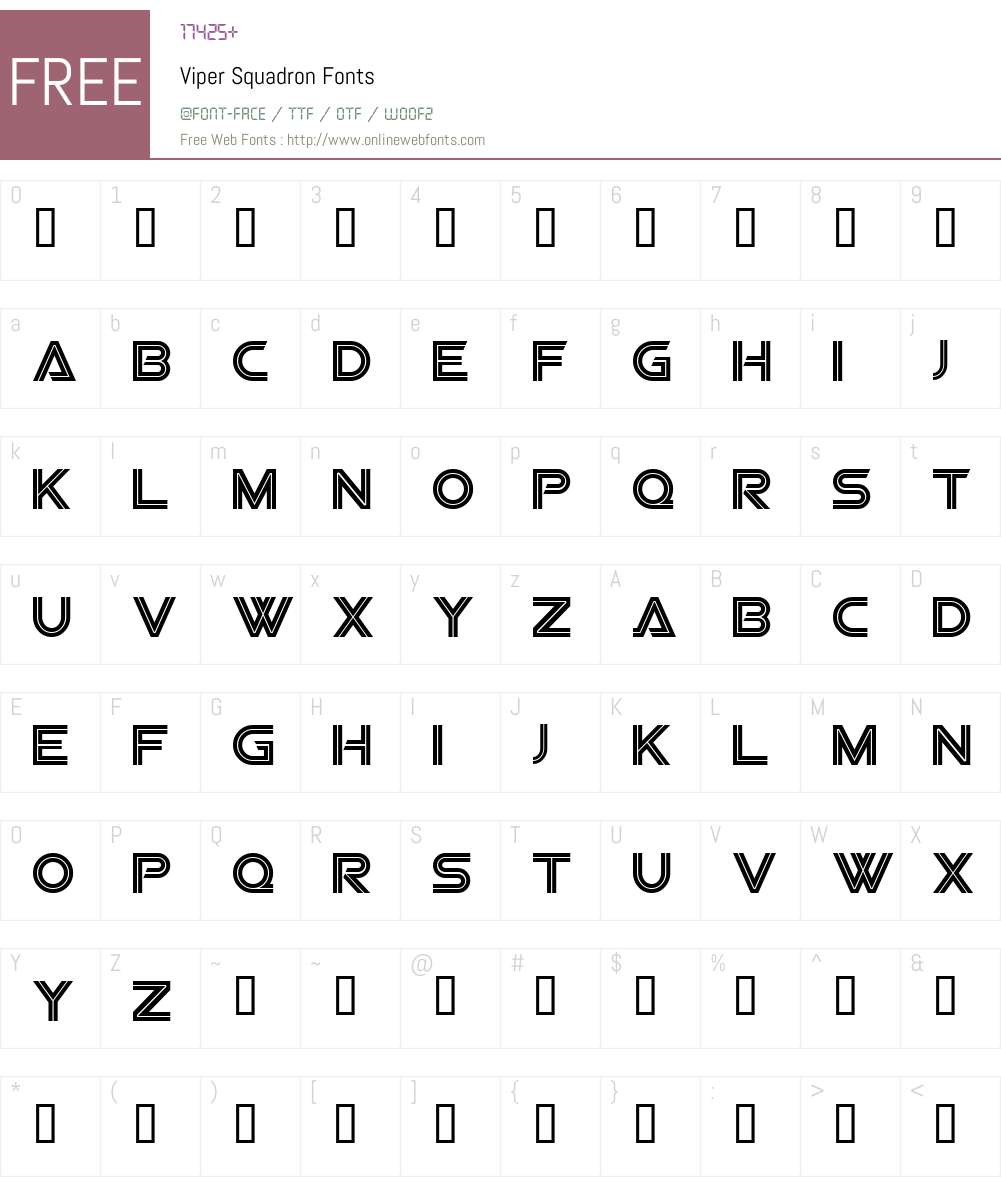 Viper Squadron Font Screenshots