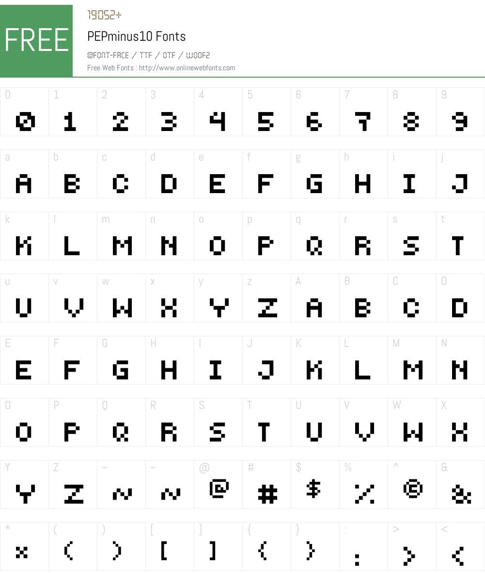 PEPminus10 Font Screenshots