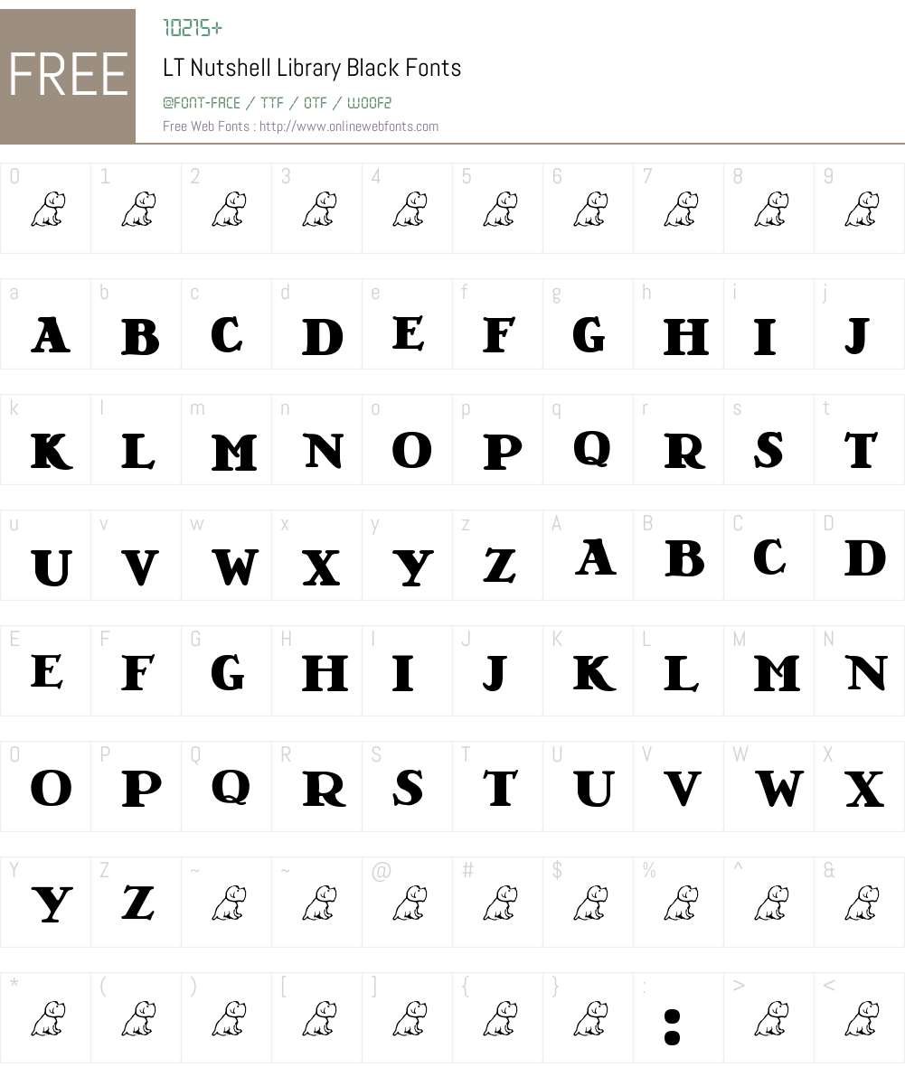 LT Nutshell Library Black Font Screenshots