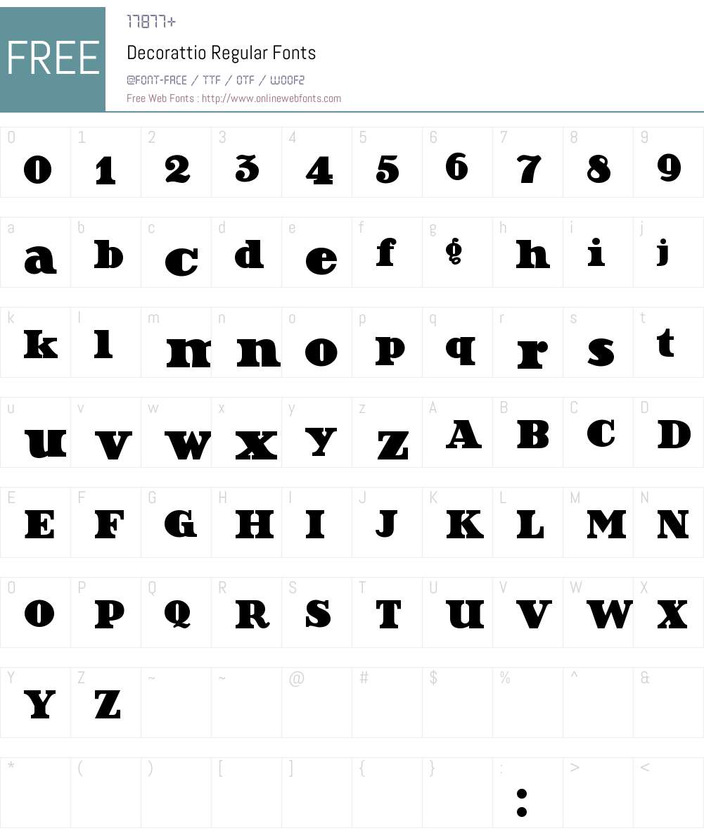 Decorattio Font Screenshots