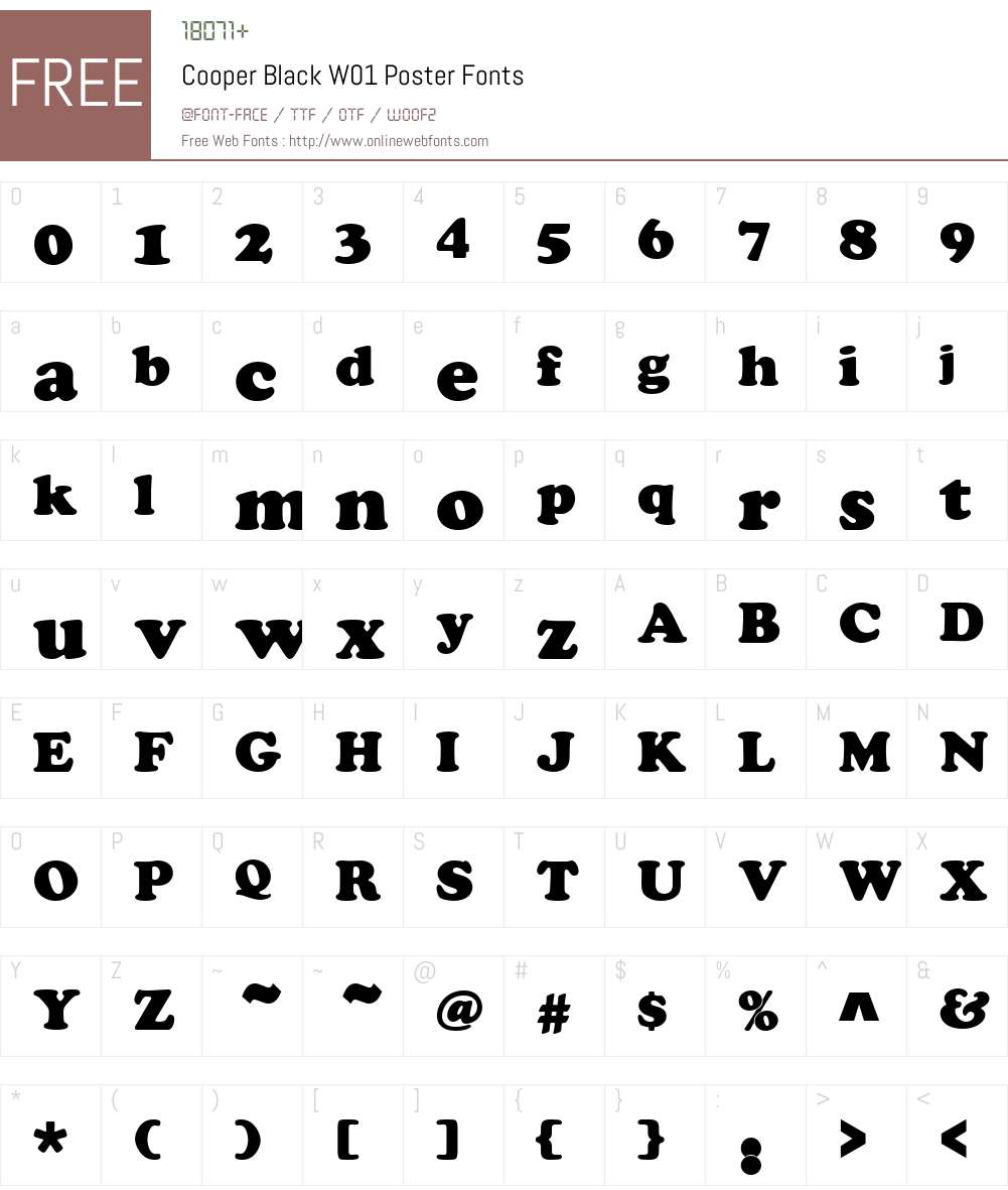 CooperBlackW01-Poster Font Screenshots