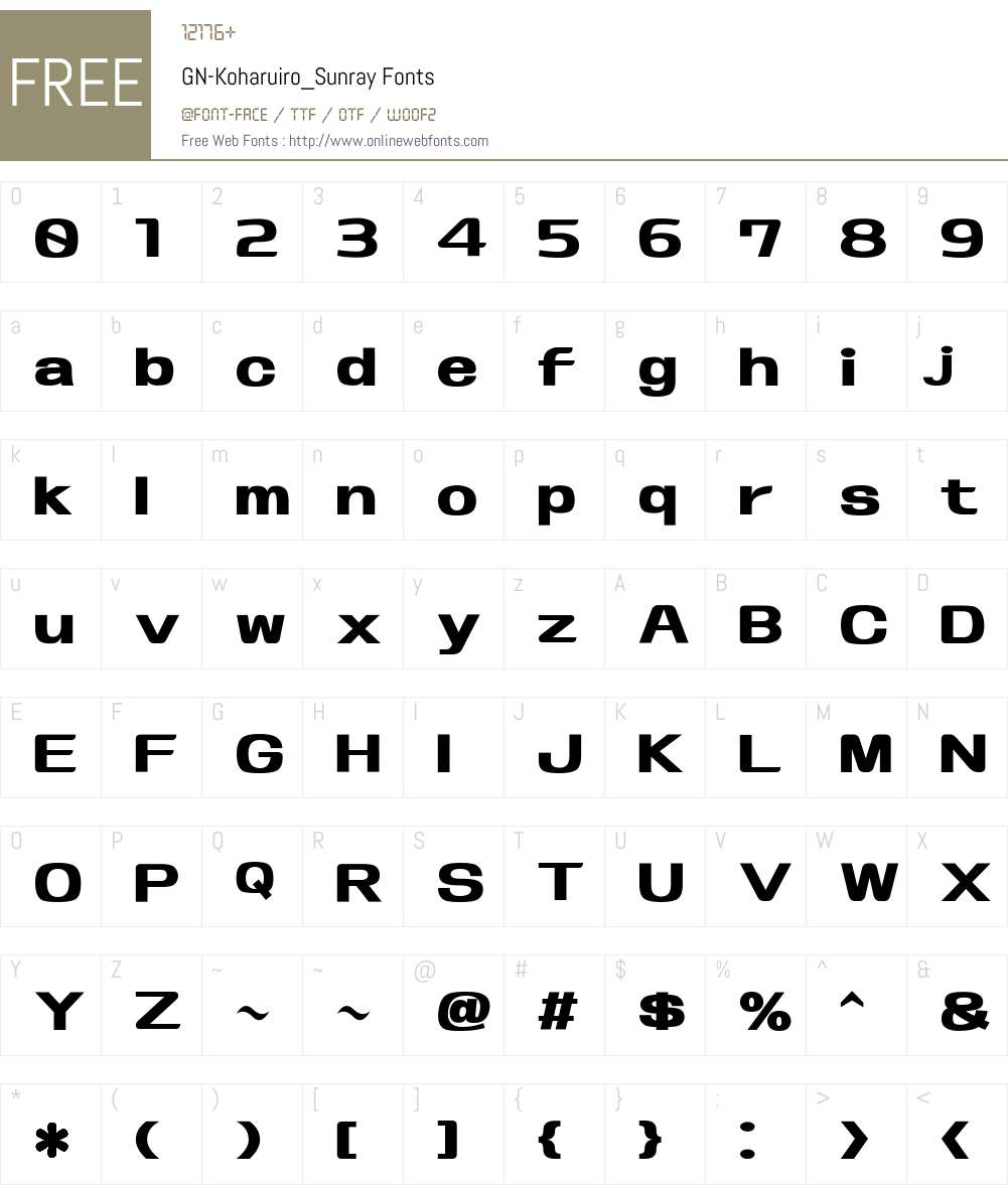 GN-Koharuiro_Sunray Font Screenshots