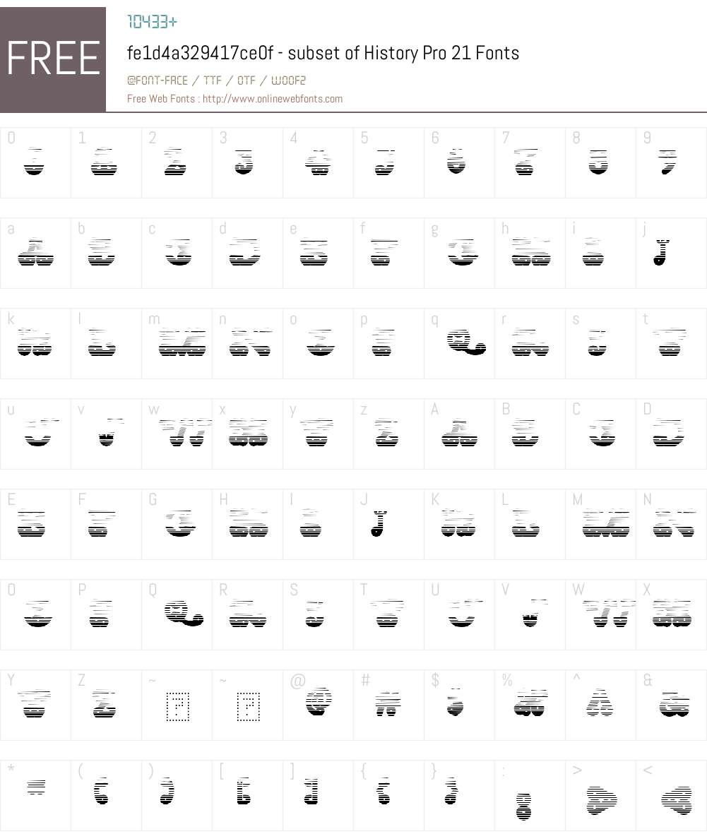 fe1d4a329417ce0f - subset of History Pro 21 Font Screenshots