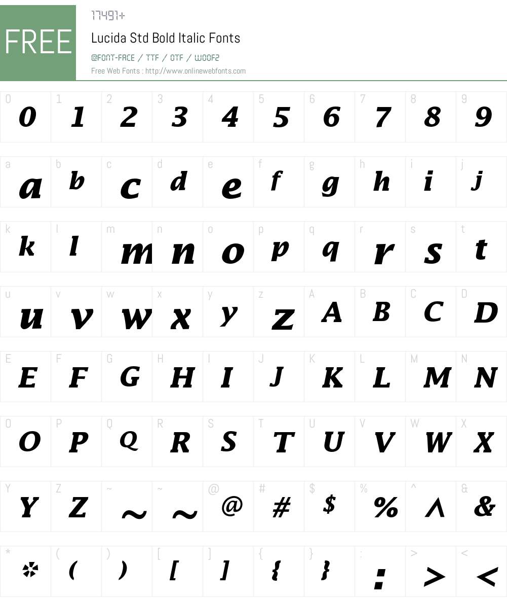 Lucida Std Font Screenshots