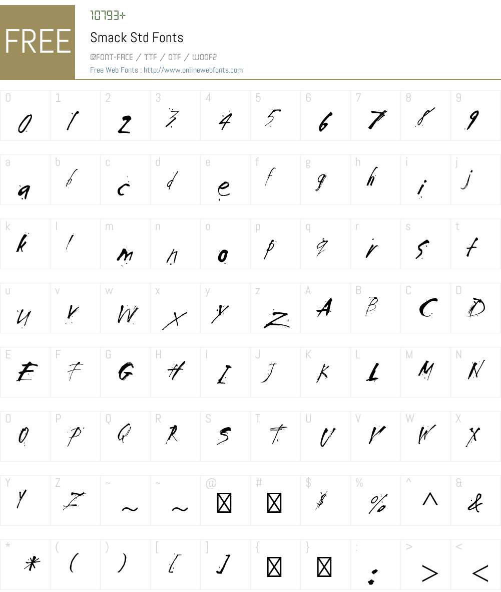 Smack Std Font Screenshots