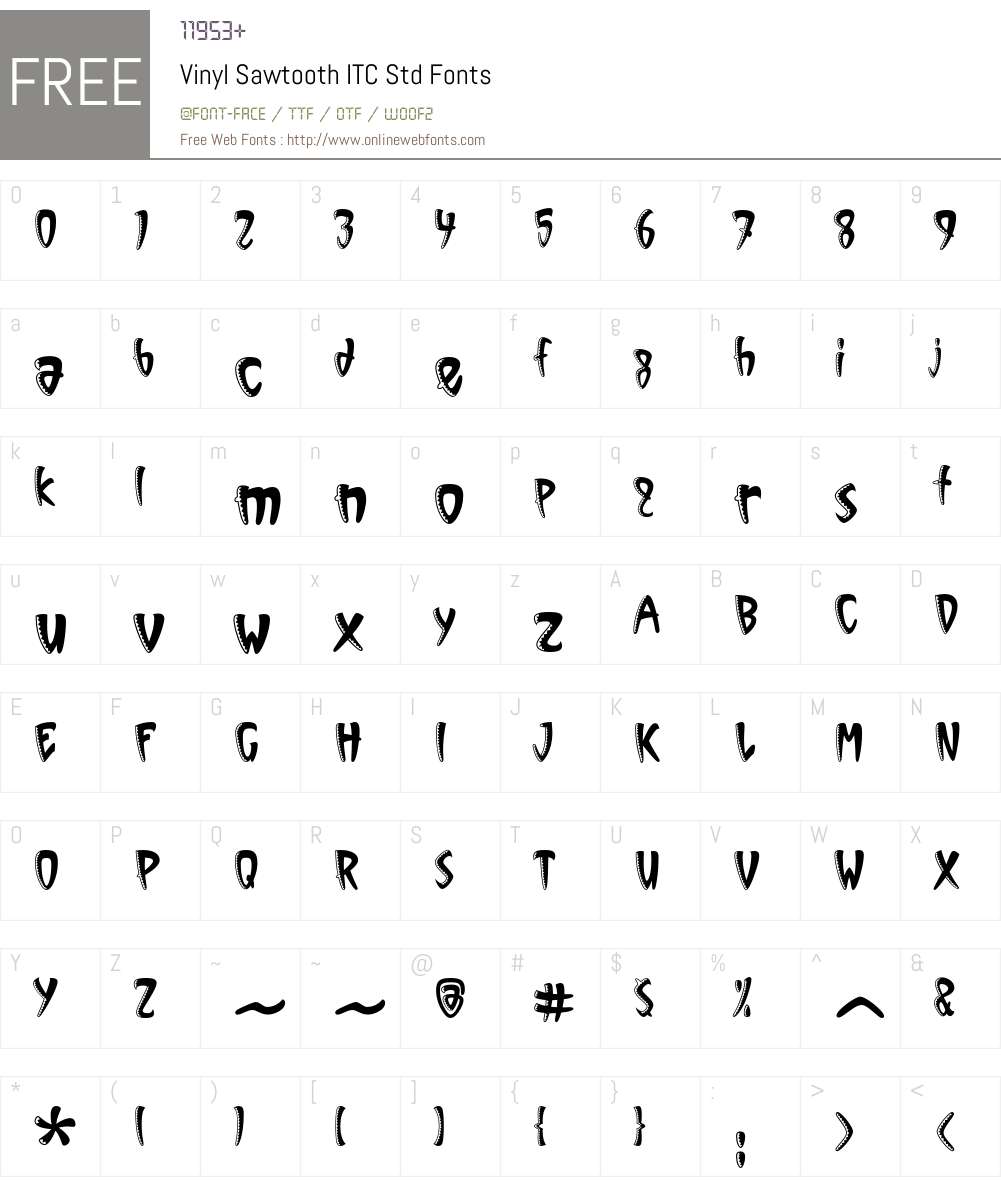 Vinyl Sawtooth ITC Std Font Screenshots