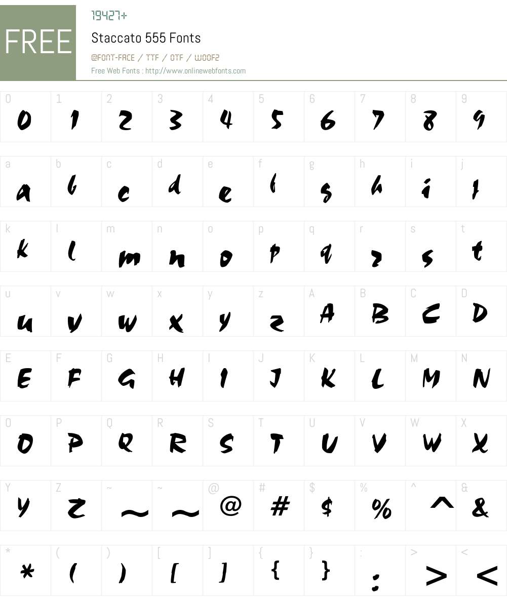 Staccato 555 Font Screenshots