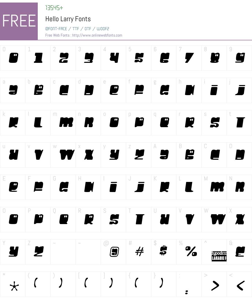 Hello Larry Font Screenshots