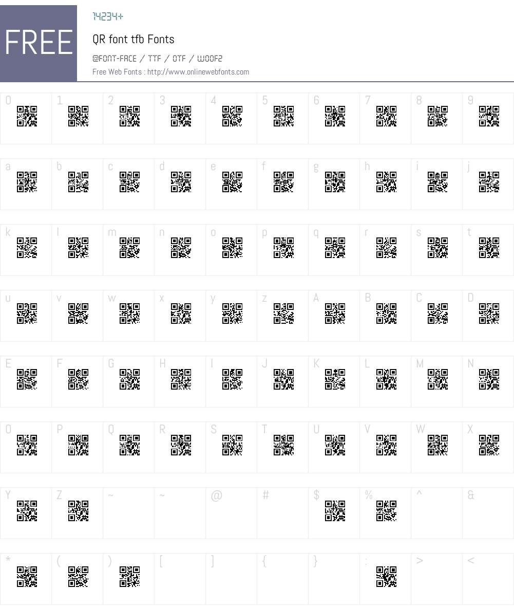 QR font tfb Font Screenshots