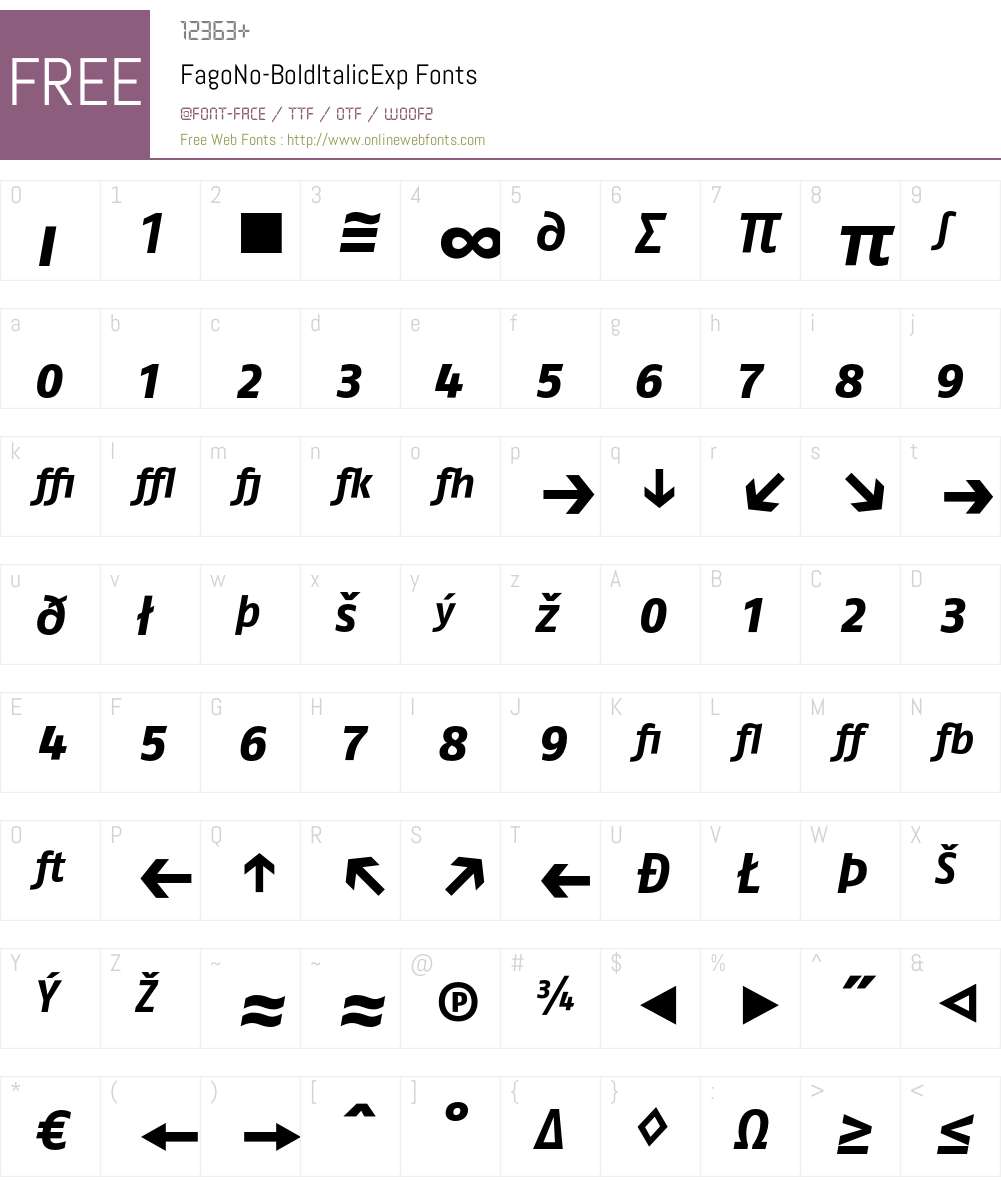 FagoNo Font Screenshots