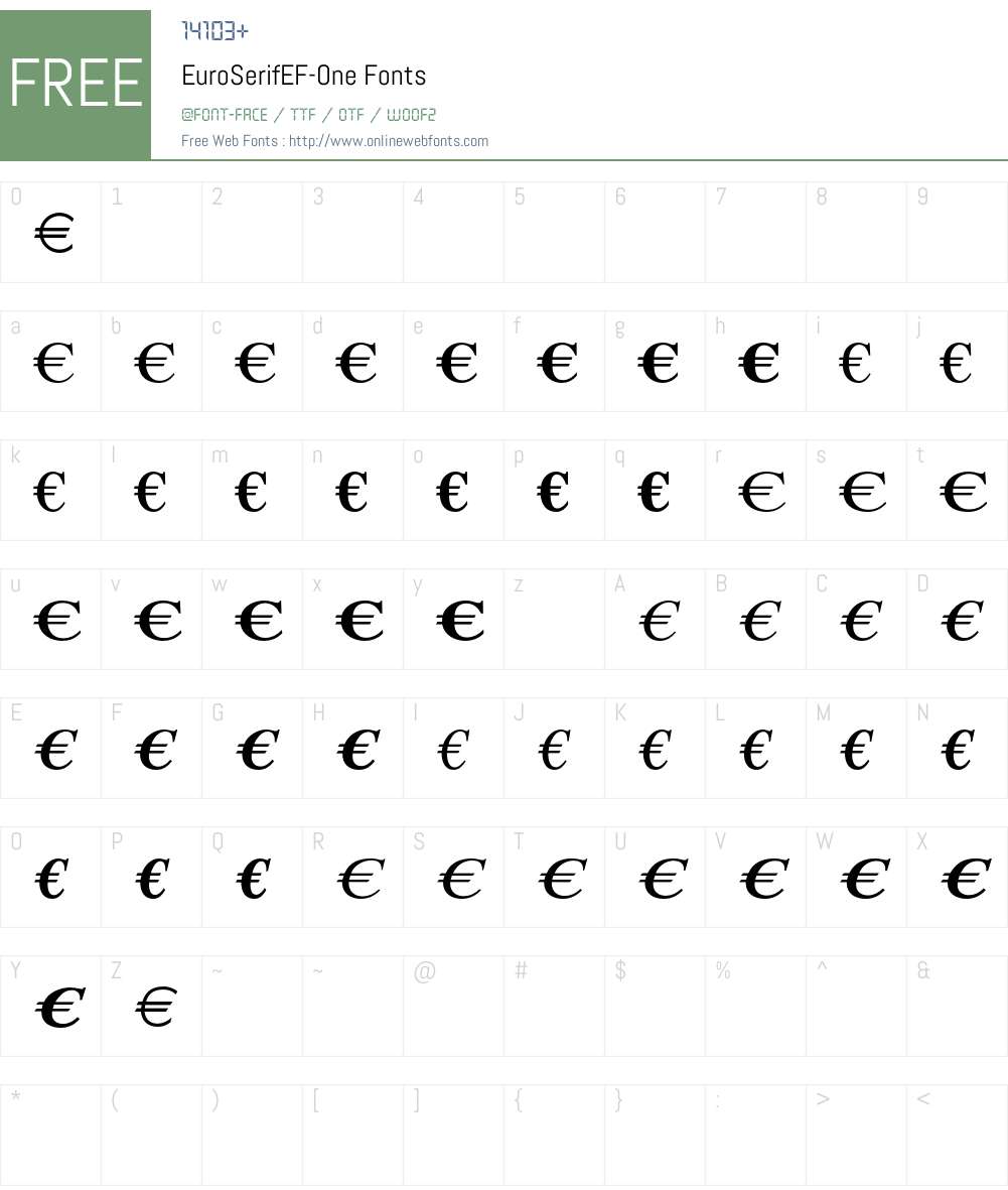 EuroSerifEF Font Screenshots
