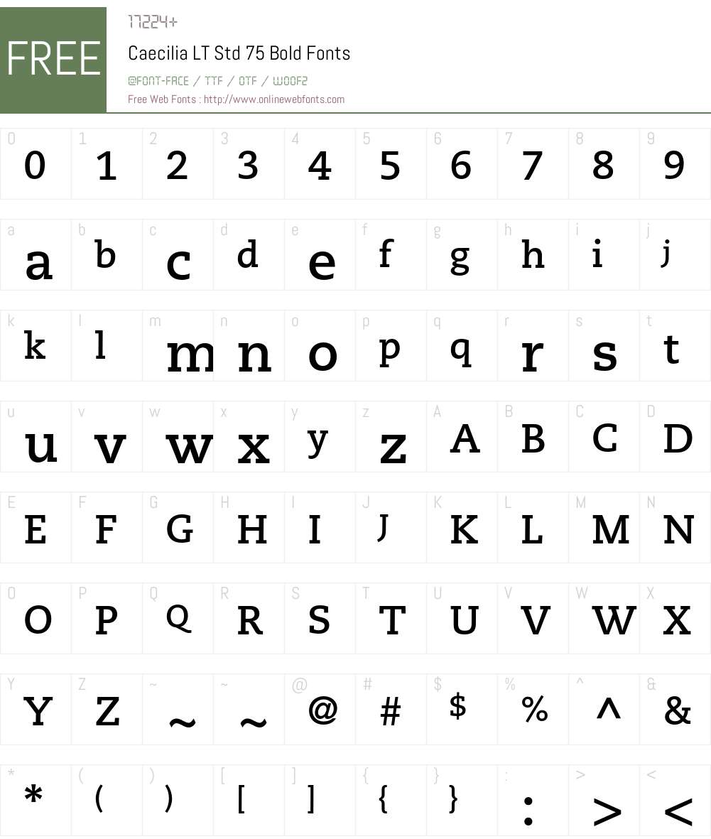 Caecilia LT Std Font Screenshots