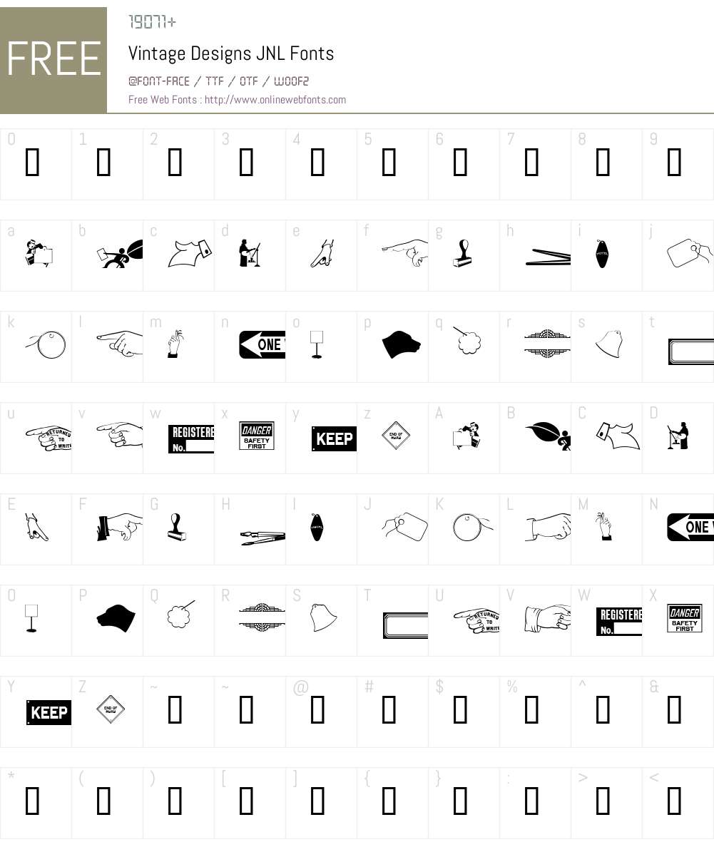 VintageDesignsJNL Font Screenshots