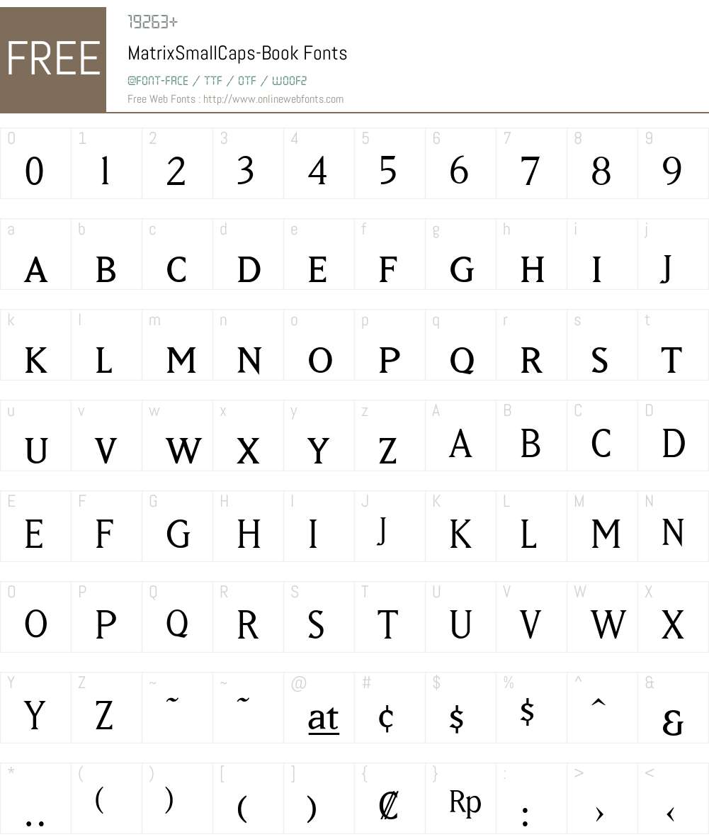 MatrixSmallCaps-Book Font Screenshots
