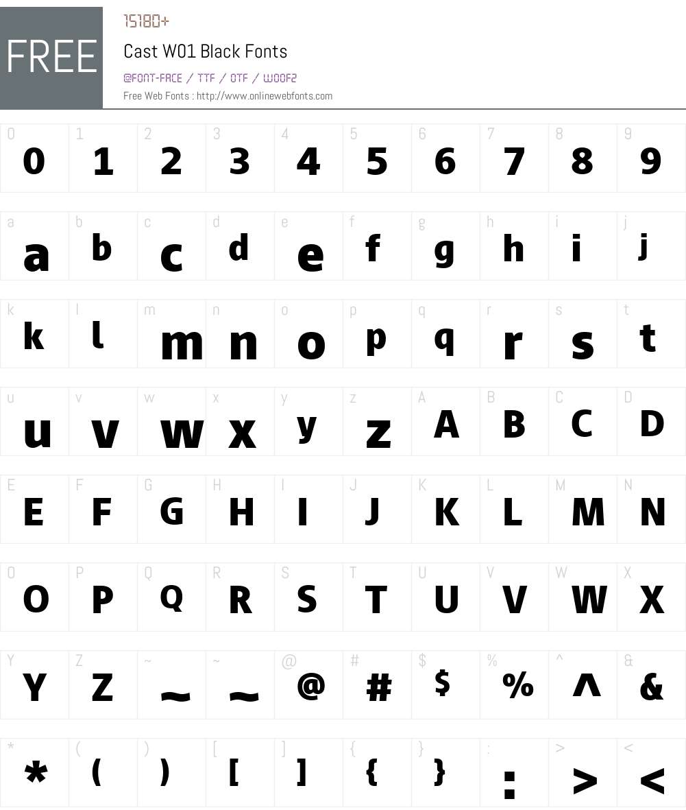 CastW01-Black Font Screenshots
