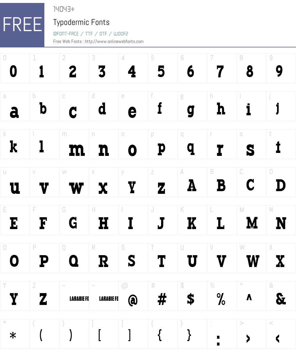 Typodermic Font Screenshots
