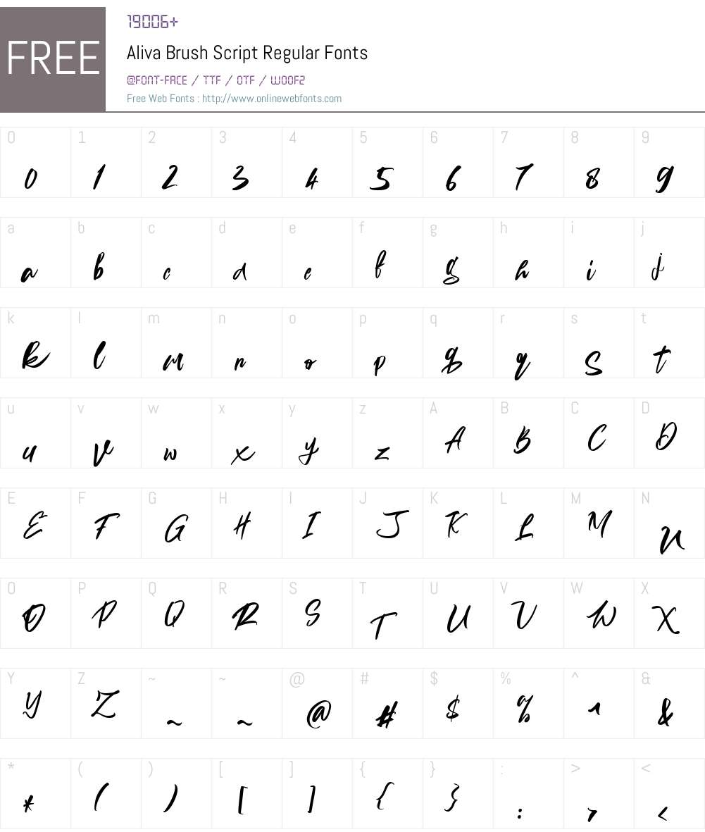 Aliva Brush Script Font Screenshots