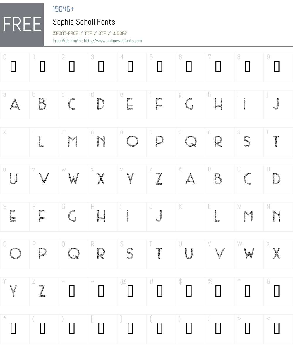 Sophie Scholl Font Screenshots
