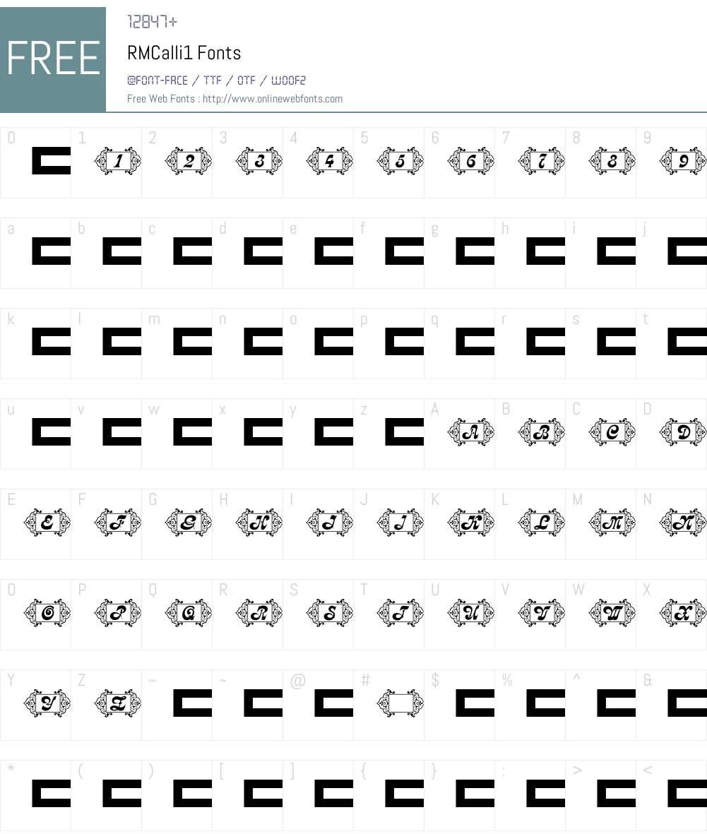 RMCalli1 Font Screenshots