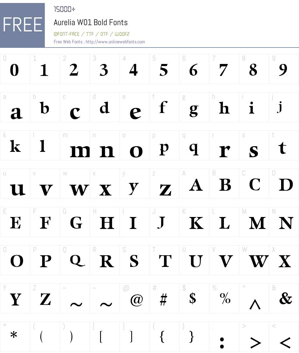 AureliaW01-Bold Font Screenshots