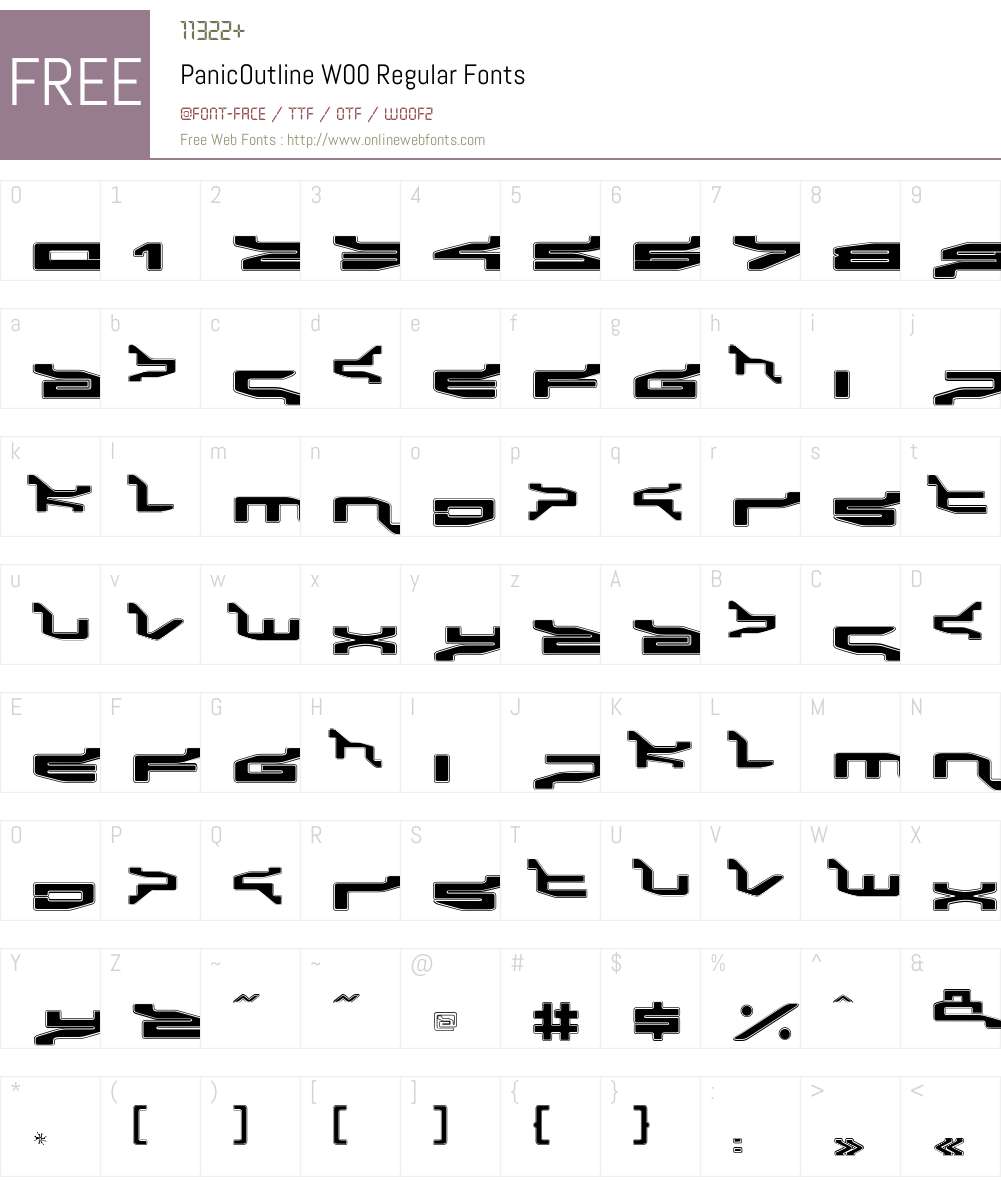 PanicOutline Font Screenshots