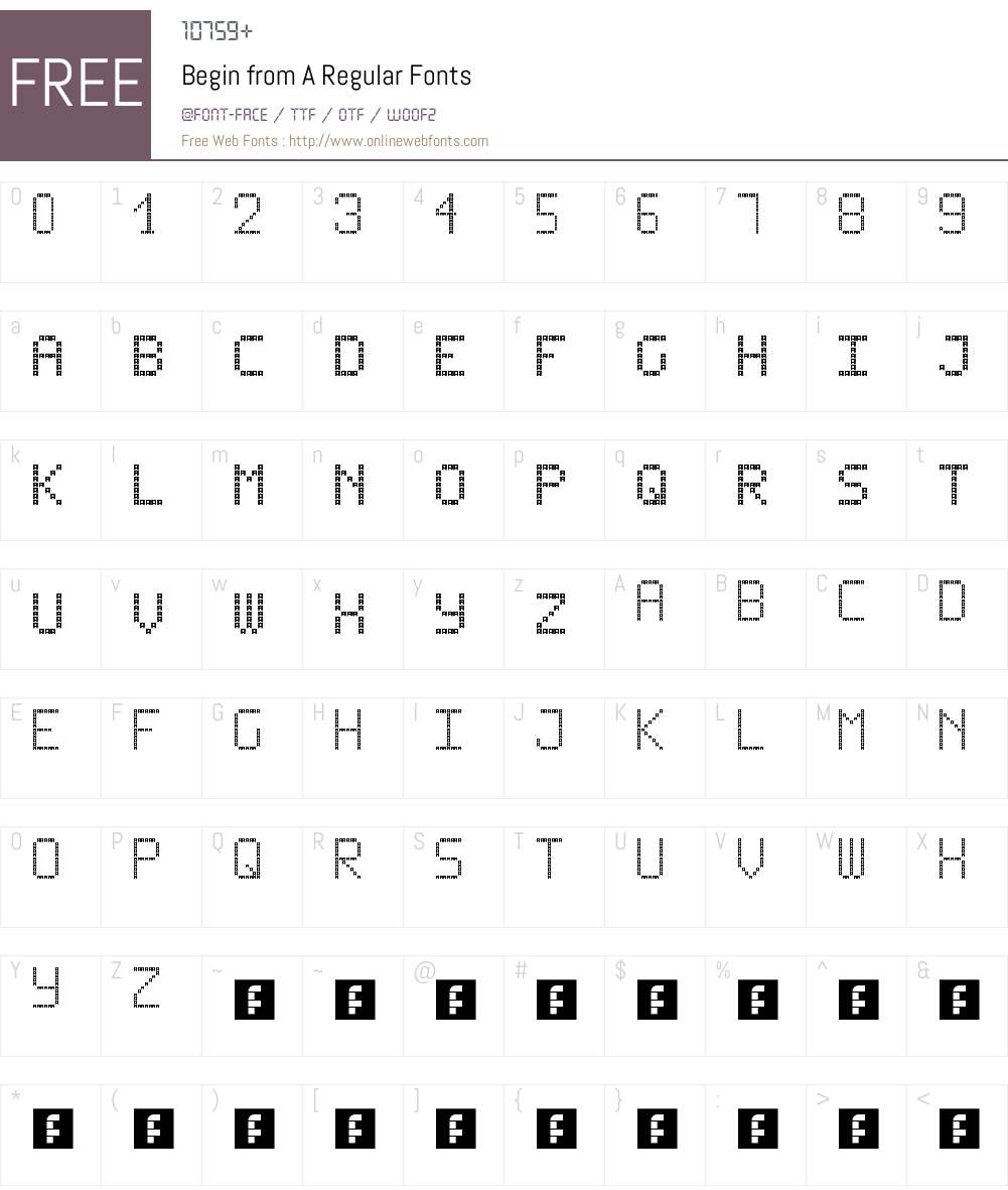 Begin from A Font Screenshots