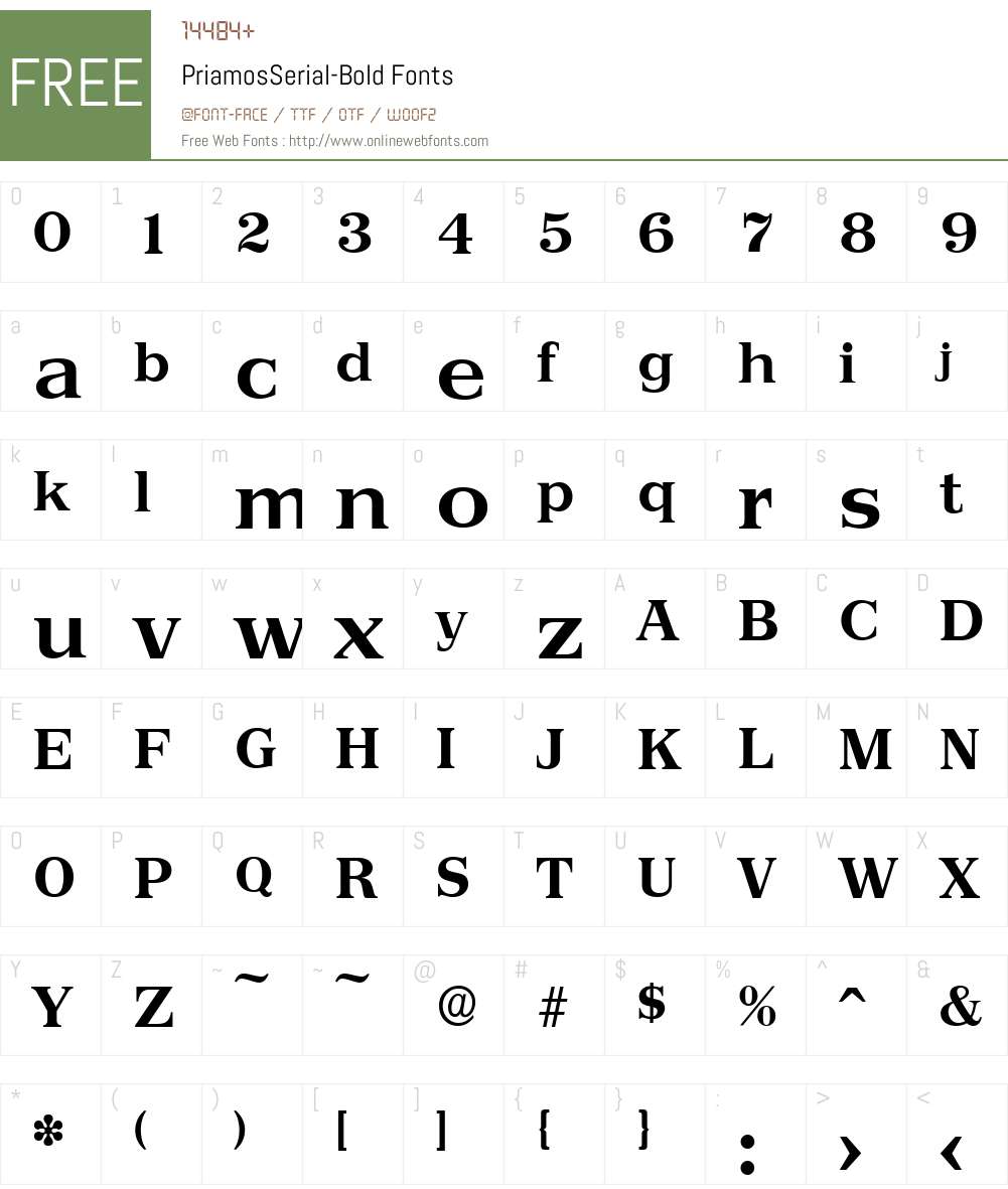 PriamosSerial Font Screenshots