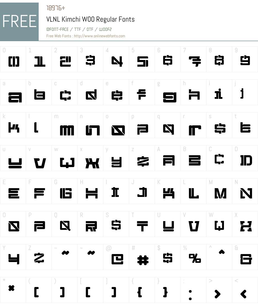 VLNL Kimchi Font Screenshots