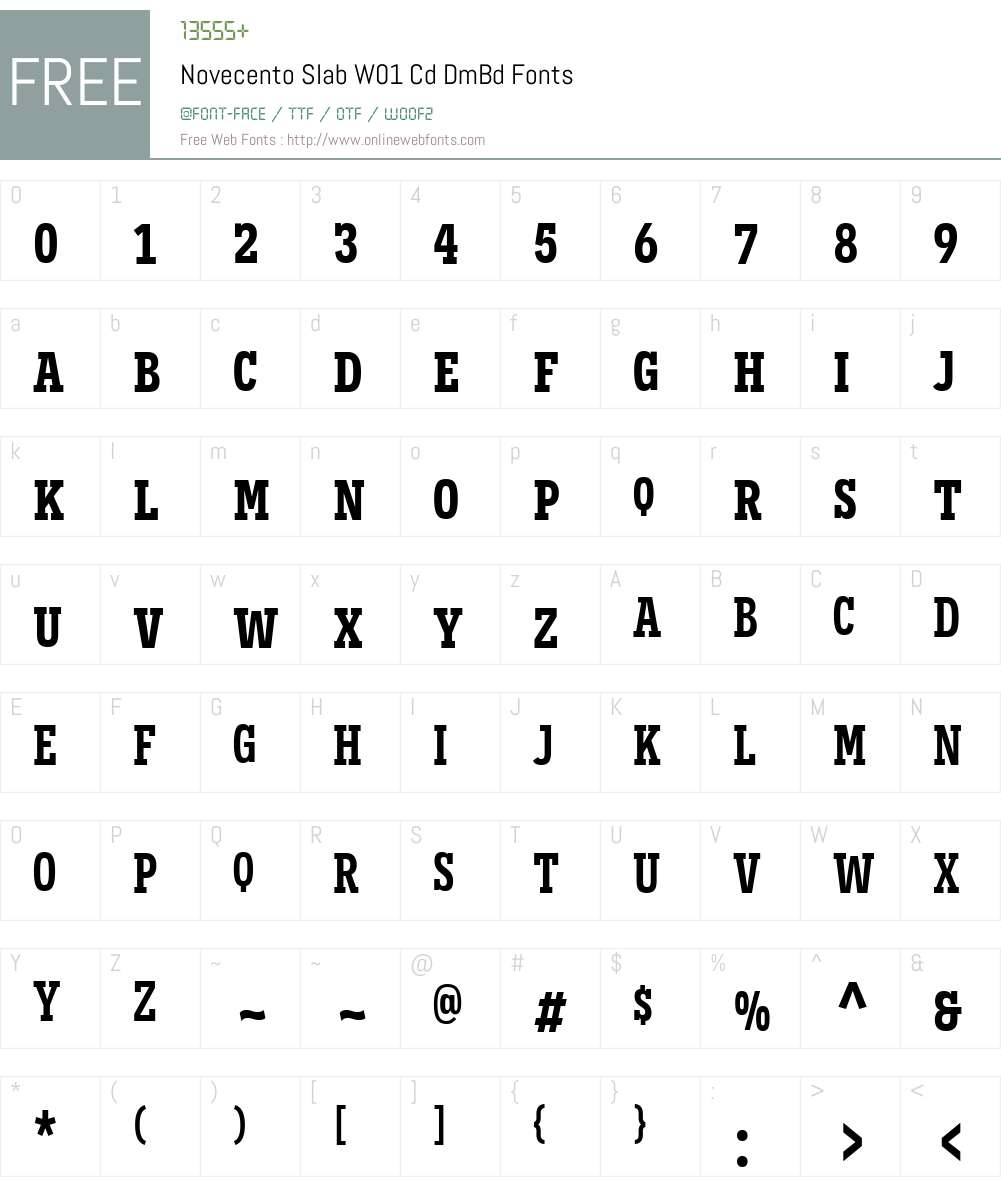 NovecentoSlabW01-CdDmBd Font Screenshots