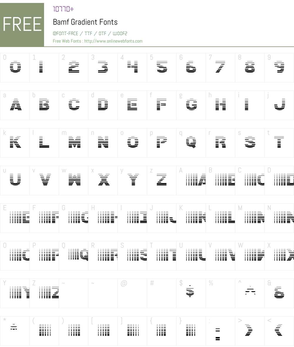 Bamf Gradient Font Screenshots