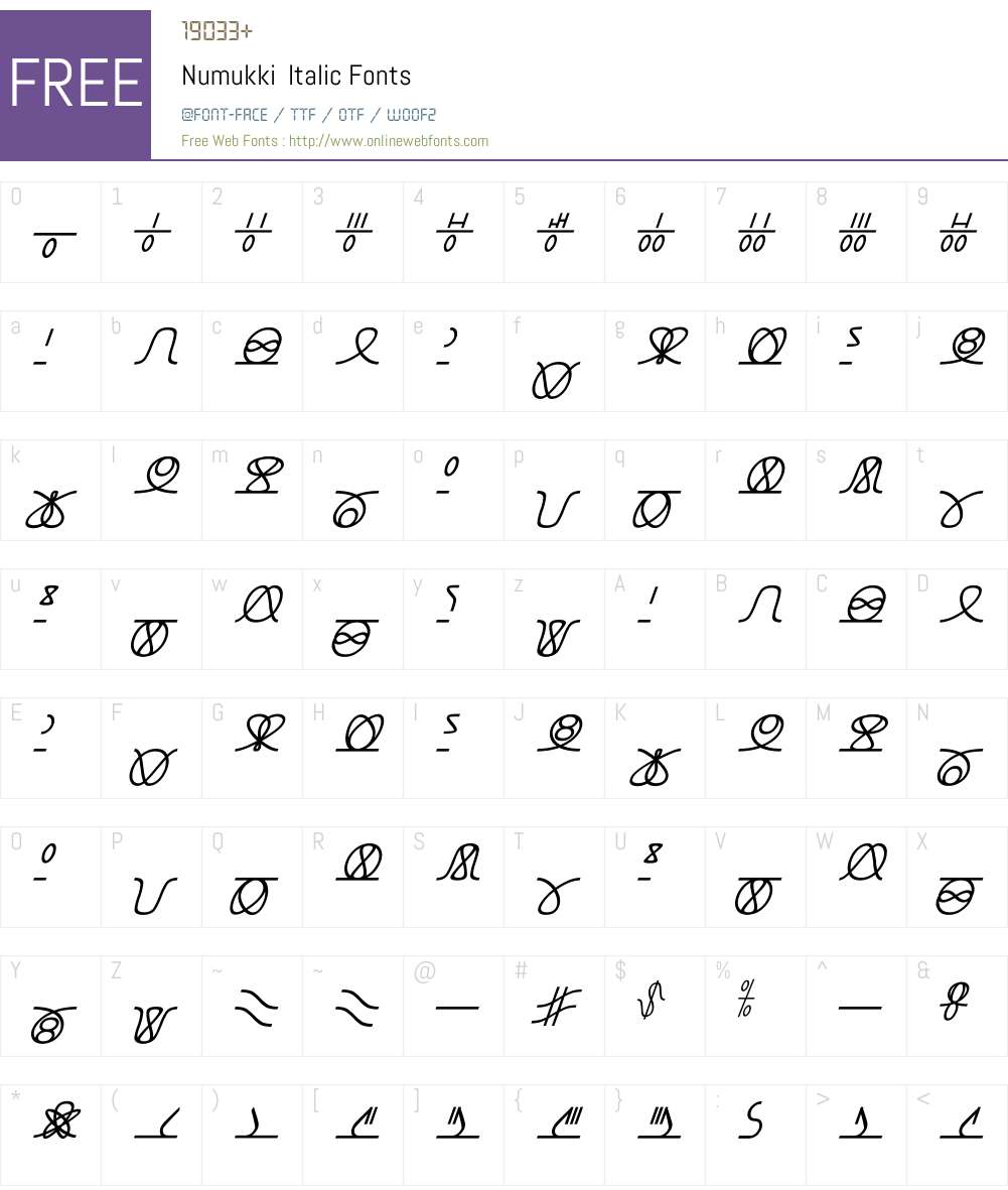 Numukki Font Screenshots