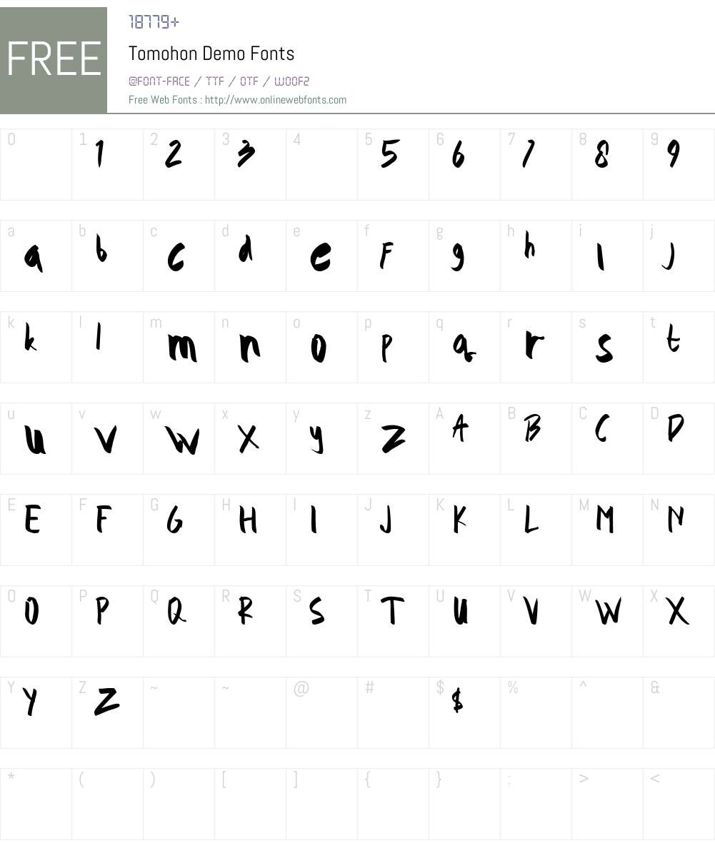Tomohon Demo Font Screenshots