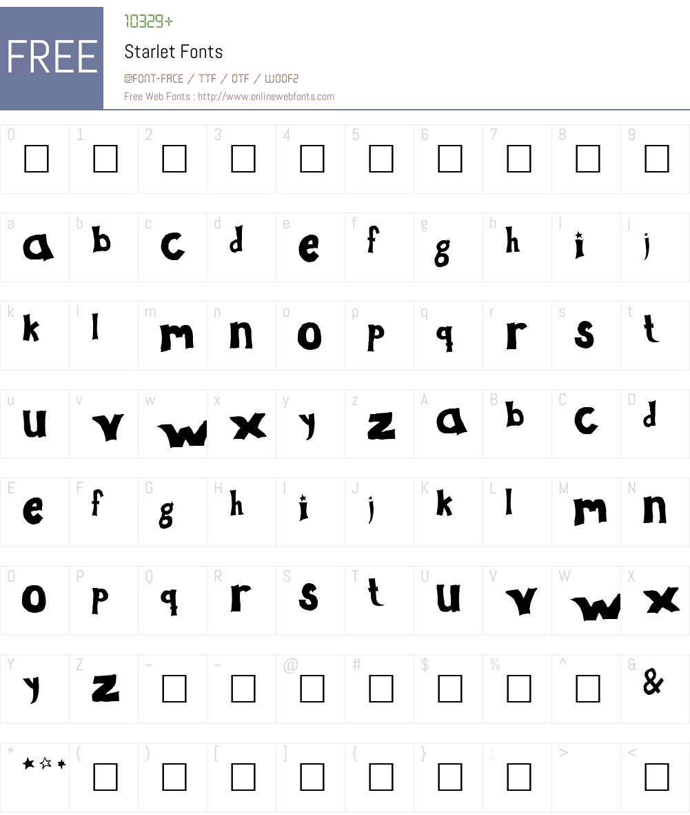 Starlet Font Screenshots