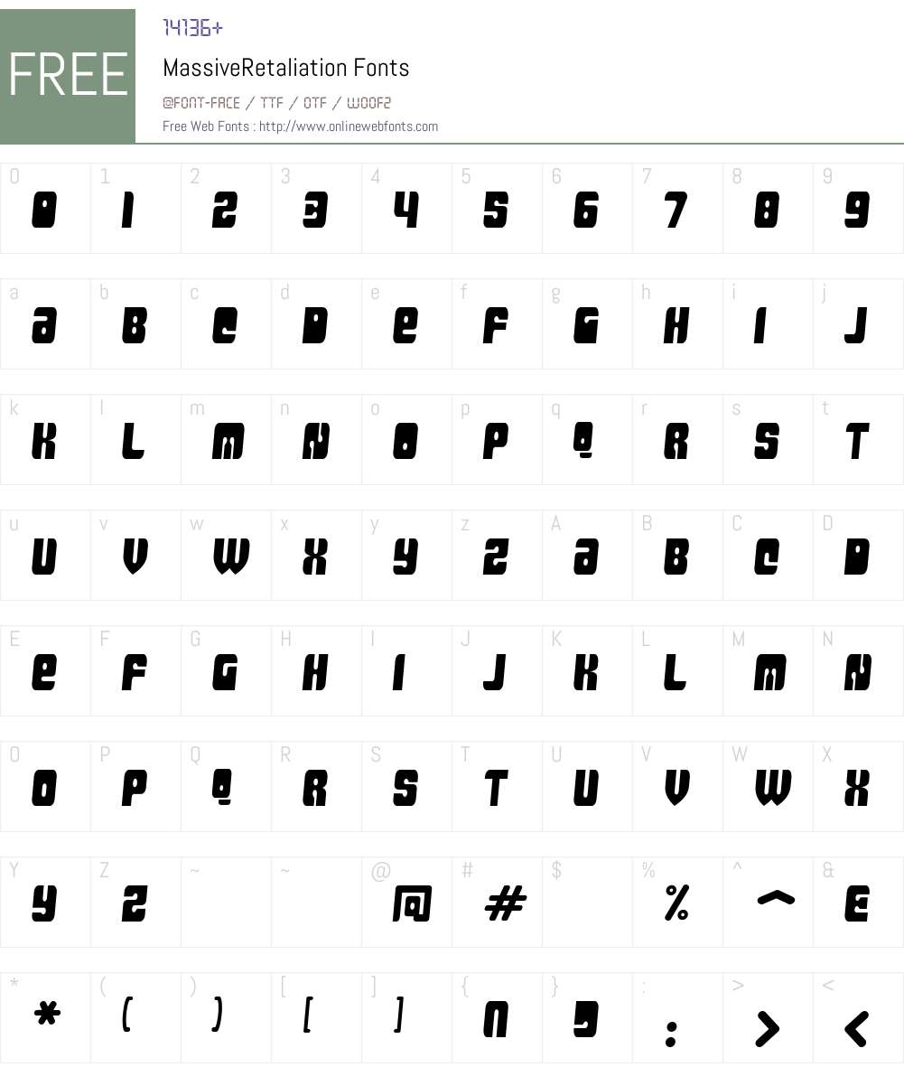 MassiveRetaliation Font Screenshots
